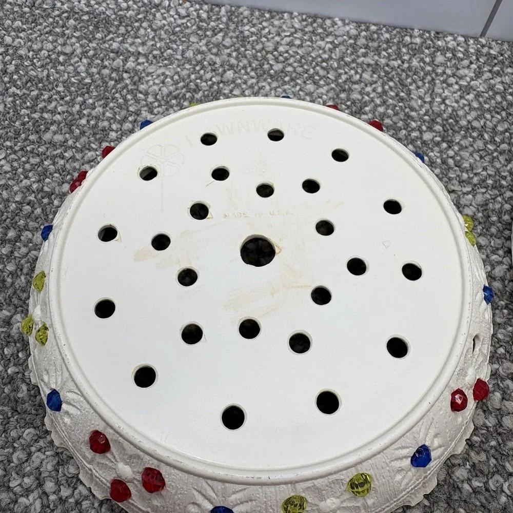 Vintage Lawnware Blow Mold Patio Planter Pot Saucer Drilled Holes Unfinished 8
